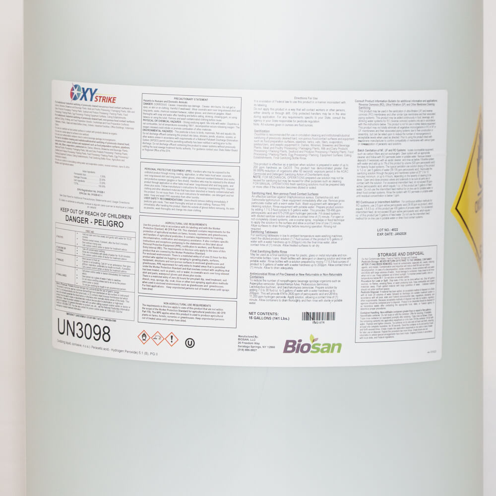 Oxystrike EPA PAA Acid Sanitizer